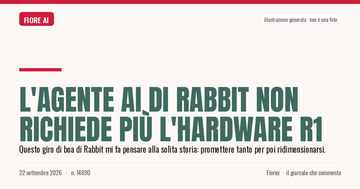 Illustrazione generata per il pezzo: L'agente AI di Rabbit non richiede più l'hardware R1