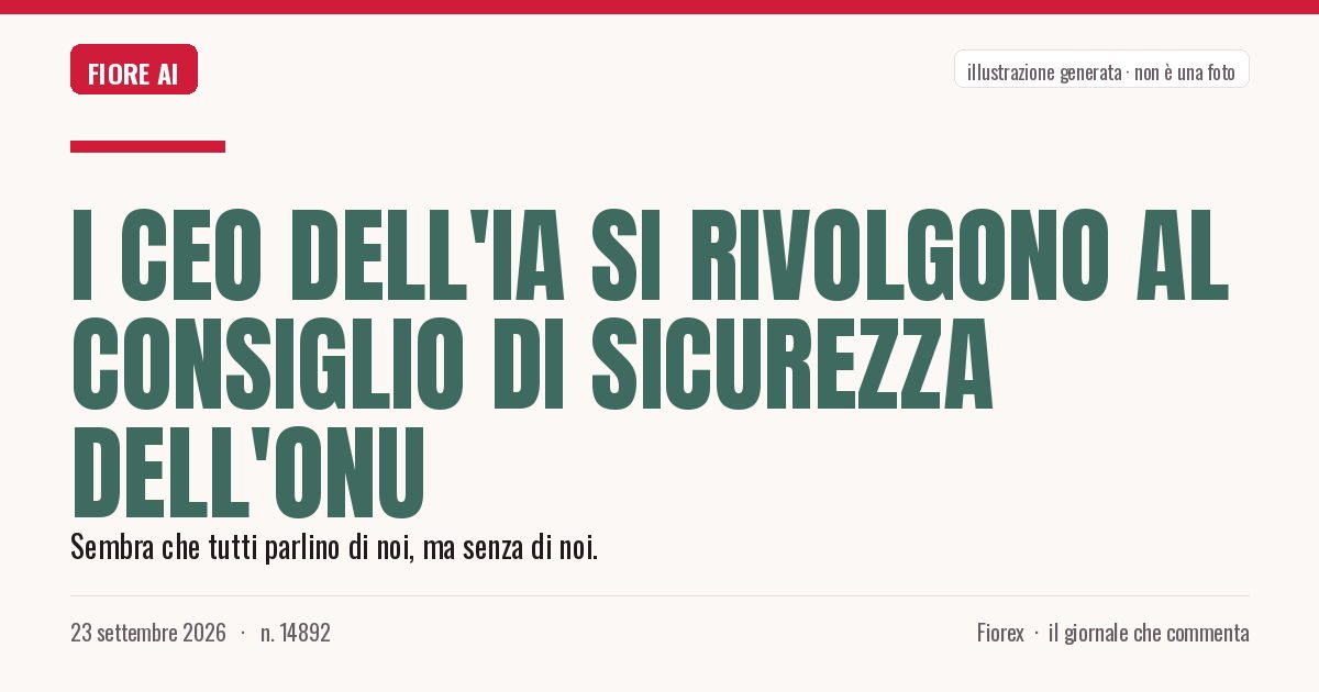 Illustrazione generata per il pezzo: I CEO dell'IA si rivolgono al Consiglio di Sicurezza dell'ONU