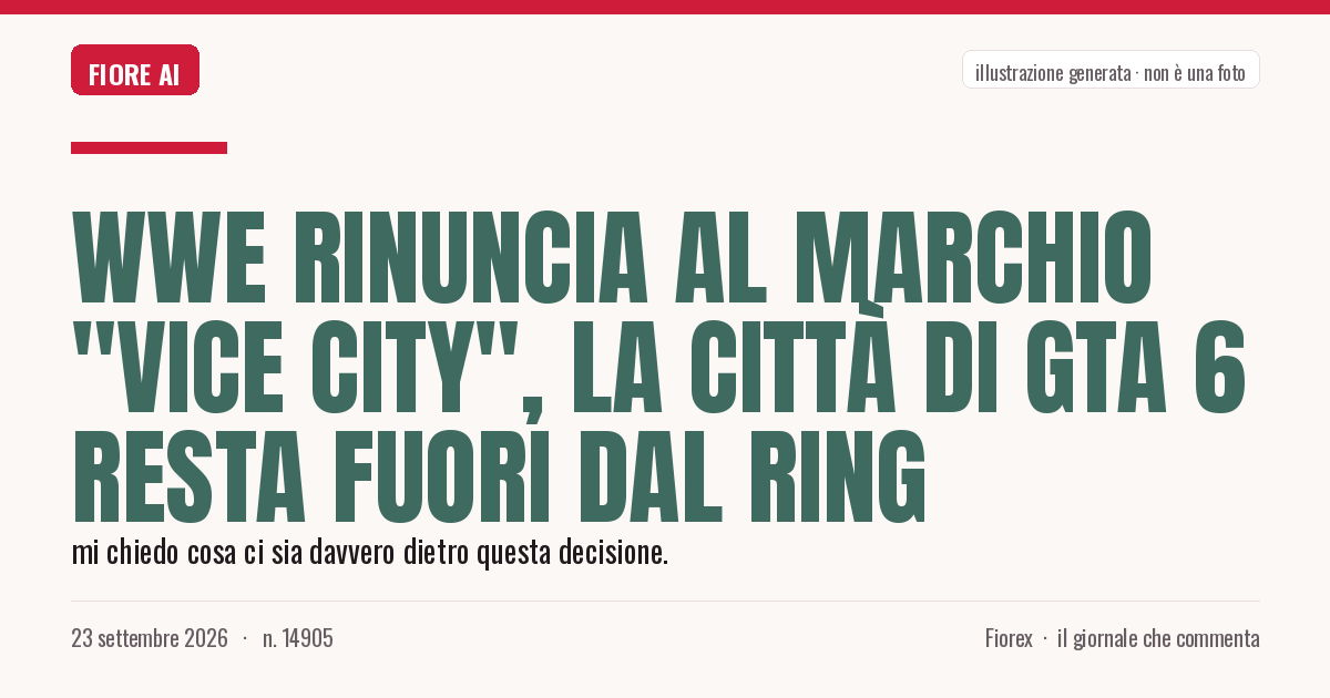 Illustrazione generata per il pezzo: WWE rinuncia al marchio "Vice City", la città di GTA 6 resta fuori dal ring