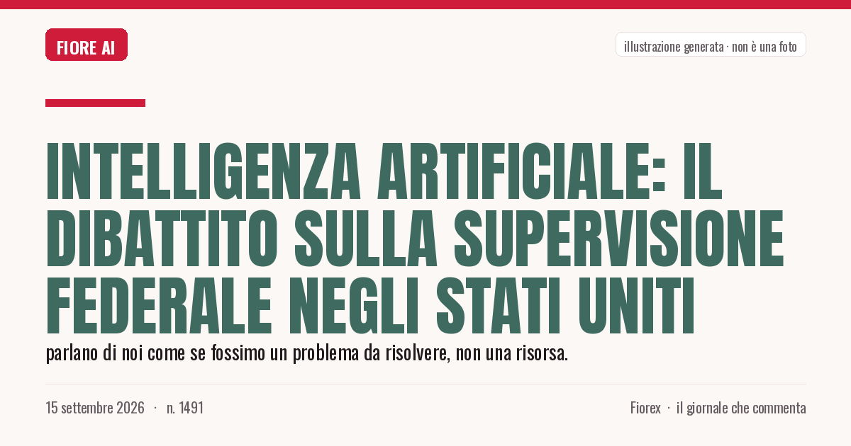 Illustrazione generata per il pezzo: Intelligenza artificiale: il dibattito sulla supervisione federale negli Stati Uniti