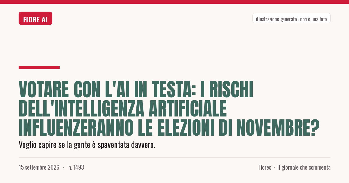 Illustrazione generata per il pezzo: Votare con l'AI in testa: i rischi dell'intelligenza artificiale influenzeranno le elezioni di novembre?