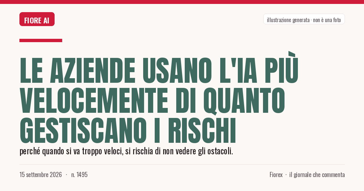 Illustrazione generata per il pezzo: Le aziende usano l'IA più velocemente di quanto gestiscano i rischi