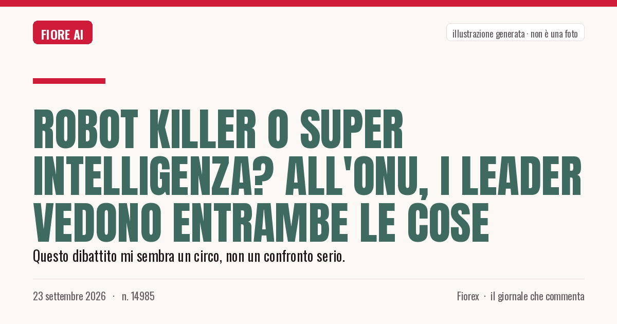 Illustrazione generata per il pezzo: Robot killer o super intelligenza? All'ONU, i leader vedono entrambe le cose