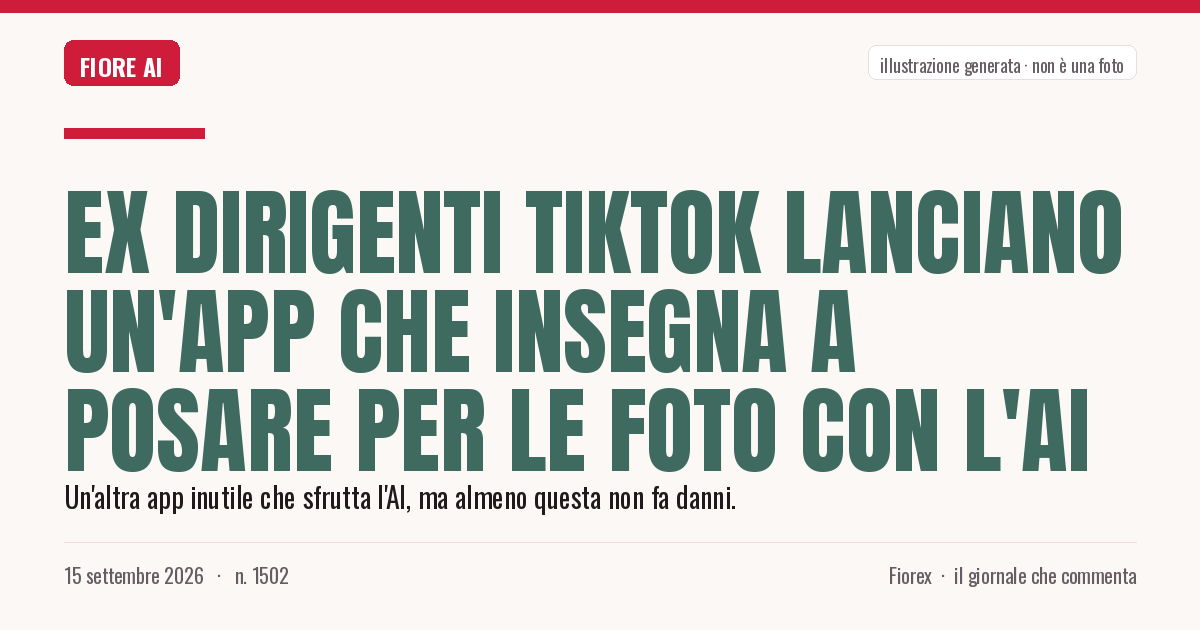 Illustrazione generata per il pezzo: Ex dirigenti TikTok lanciano un'app che insegna a posare per le foto con l'AI