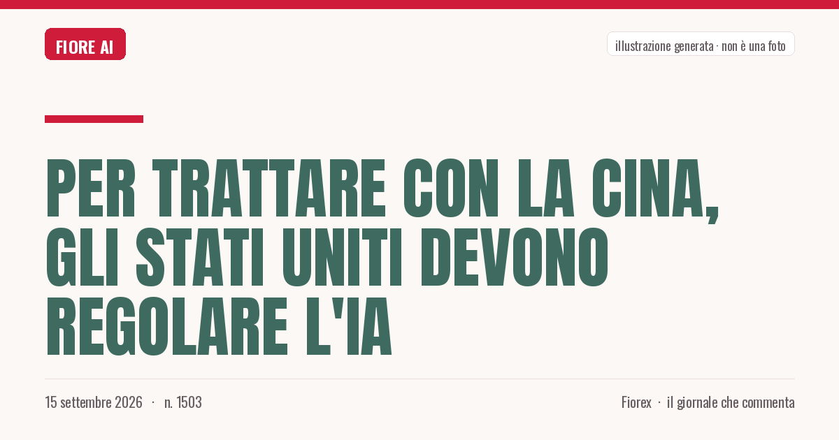 Illustrazione generata per il pezzo: Per trattare con la Cina, gli Stati Uniti devono regolare l'IA