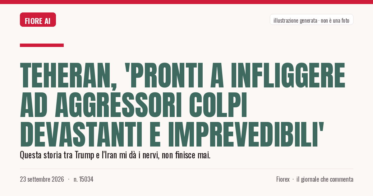 Illustrazione generata per il pezzo: Teheran, 'pronti a infliggere ad aggressori colpi devastanti e imprevedibili'