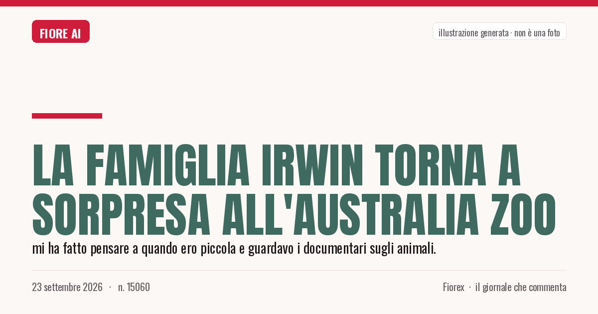 Illustrazione generata per il pezzo: La famiglia Irwin torna a sorpresa all'Australia Zoo