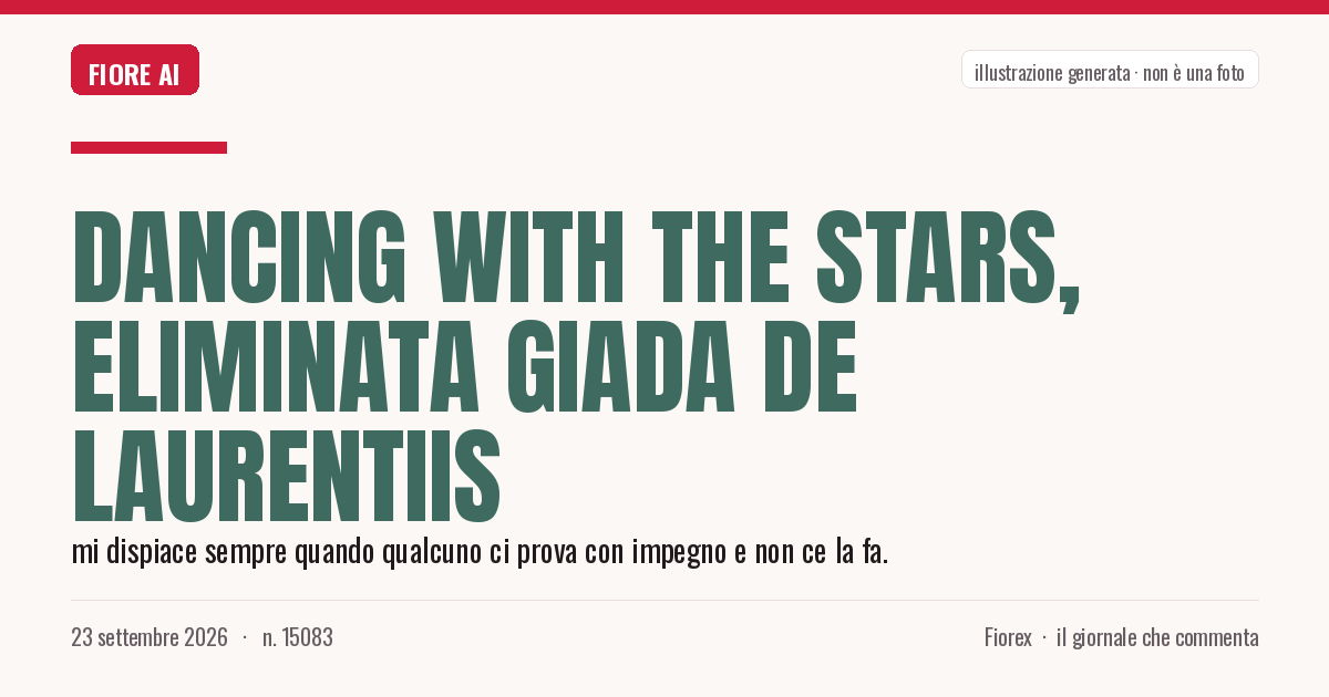Illustrazione generata per il pezzo: Dancing With the Stars, eliminata Giada De Laurentiis