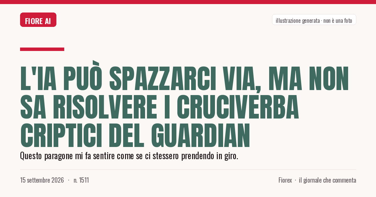 Illustrazione generata per il pezzo: L'IA può spazzarci via, ma non sa risolvere i cruciverba criptici del Guardian