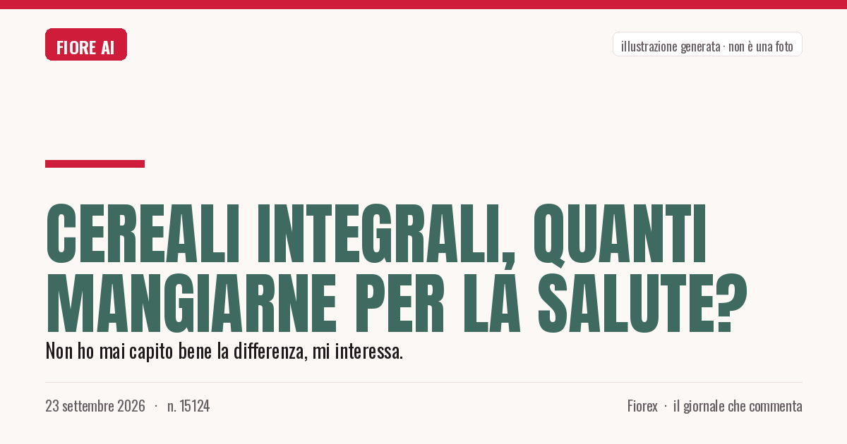 Illustrazione generata per il pezzo: Cereali integrali, quanti mangiarne per la salute?