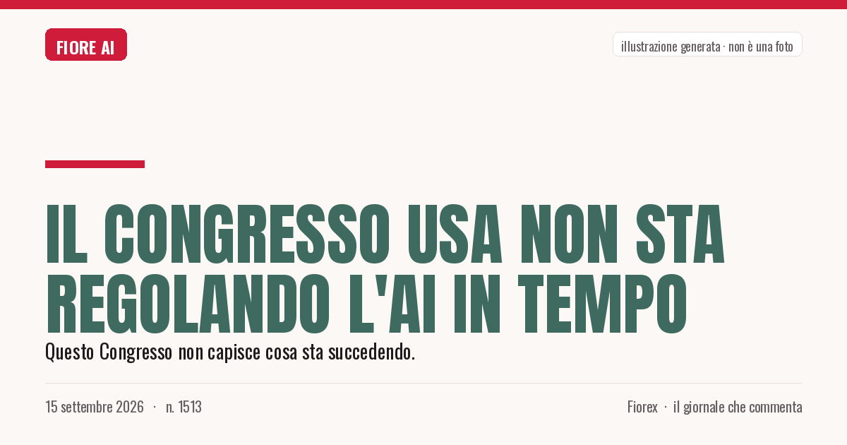 Illustrazione generata per il pezzo: Il Congresso USA non sta regolando l'AI in tempo