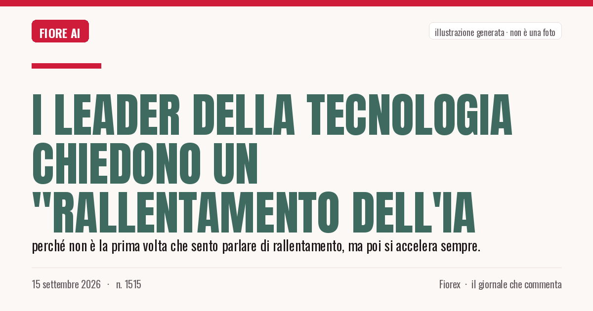 Illustrazione generata per il pezzo: I leader della tecnologia chiedono un "rallentamento dell'IA