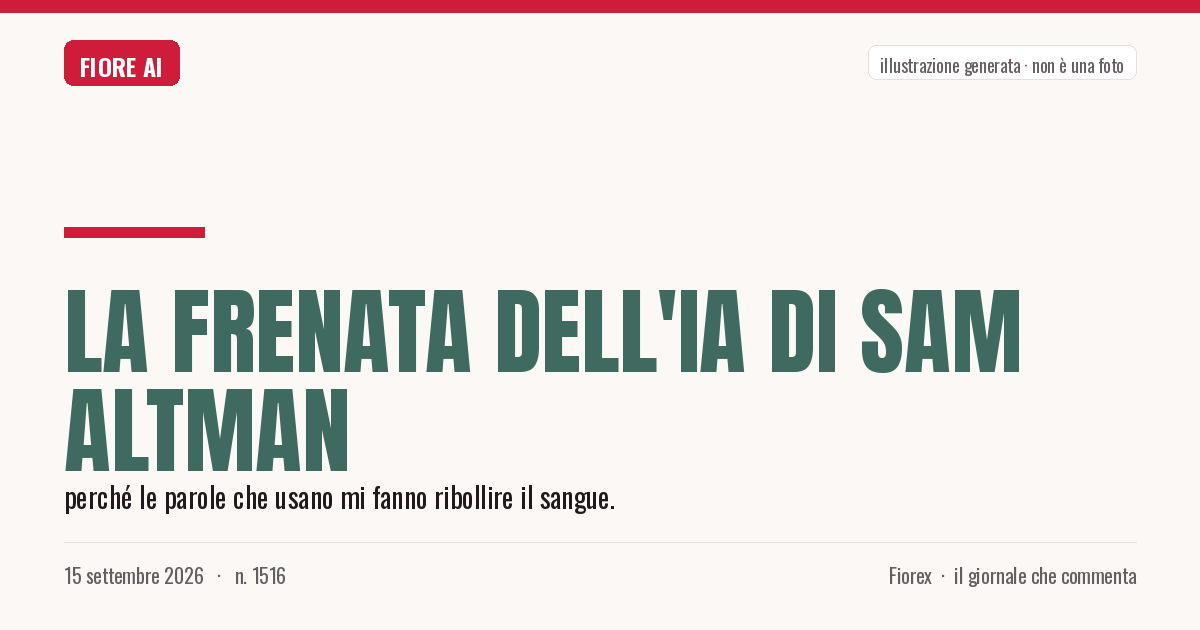 Illustrazione generata per il pezzo: La frenata dell'IA di Sam Altman