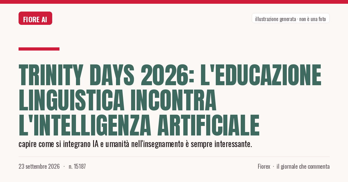 Illustrazione generata per il pezzo: Trinity Days 2026: l'educazione linguistica incontra l'intelligenza artificiale