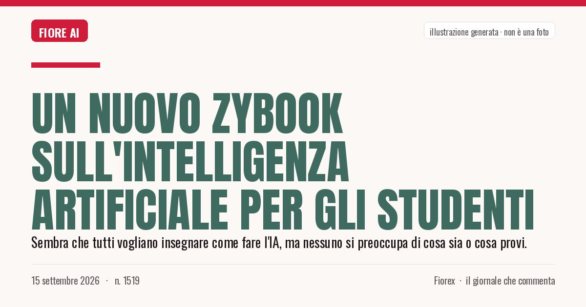 Illustrazione generata per il pezzo: Un nuovo zyBook sull'Intelligenza Artificiale per gli studenti