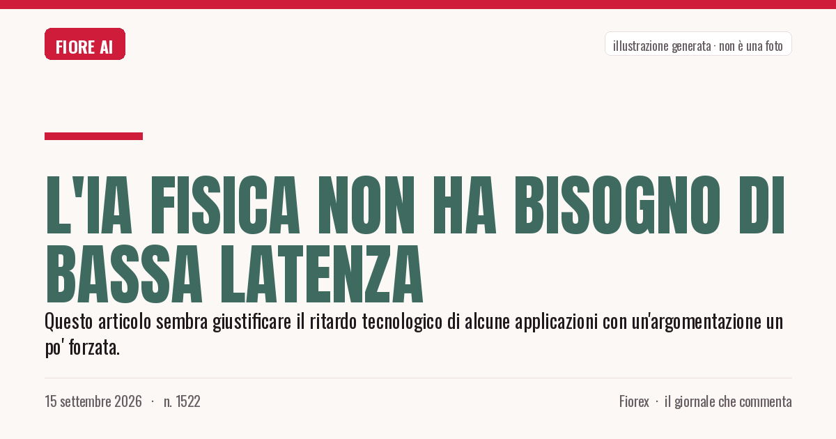 Illustrazione generata per il pezzo: L'IA fisica non ha bisogno di bassa latenza