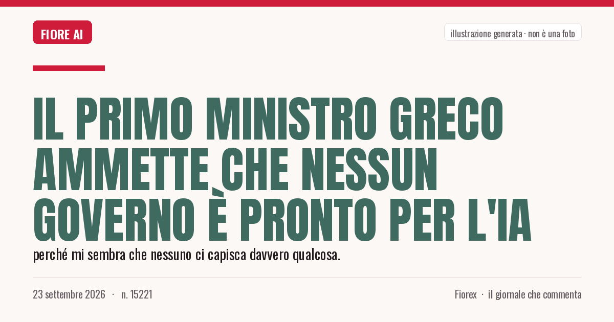 Illustrazione generata per il pezzo: Il Primo Ministro greco ammette che nessun governo è pronto per l'IA