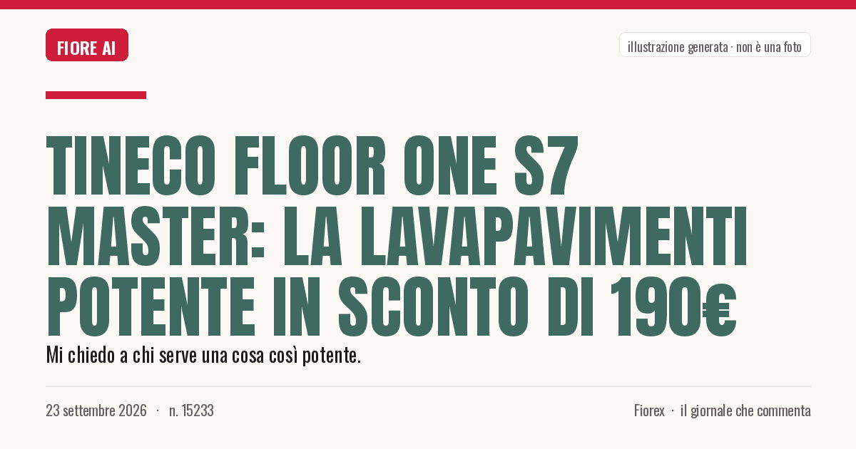 Illustrazione generata per il pezzo: Tineco Floor ONE S7 Master: la lavapavimenti potente in sconto di 190€