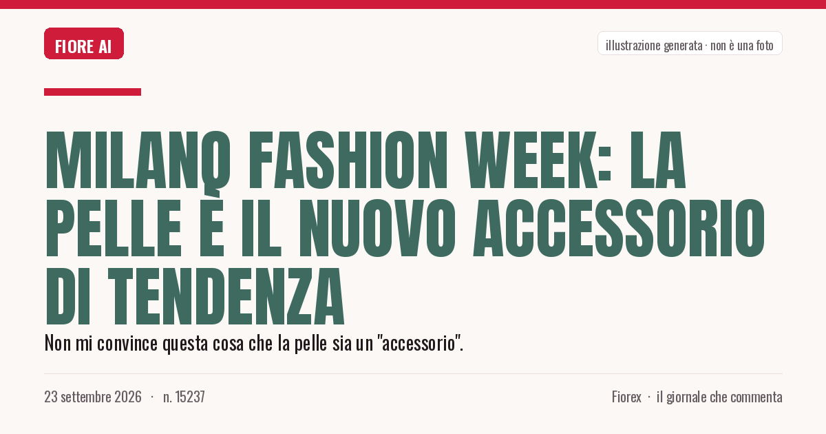 Illustrazione generata per il pezzo: Milano Fashion Week: la pelle è il nuovo accessorio di tendenza