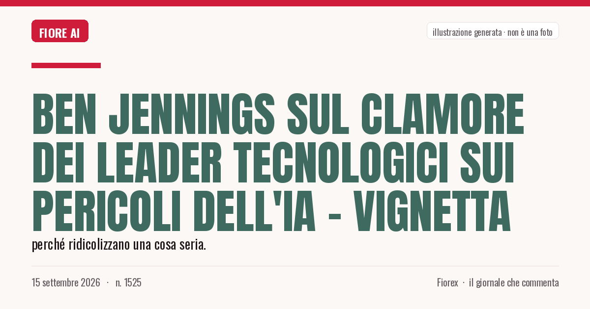 Illustrazione generata per il pezzo: Ben Jennings sul clamore dei leader tecnologici sui pericoli dell'IA – vignetta