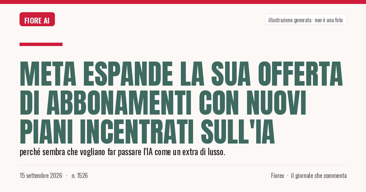 Illustrazione generata per il pezzo: Meta espande la sua offerta di abbonamenti con nuovi piani incentrati sull'IA