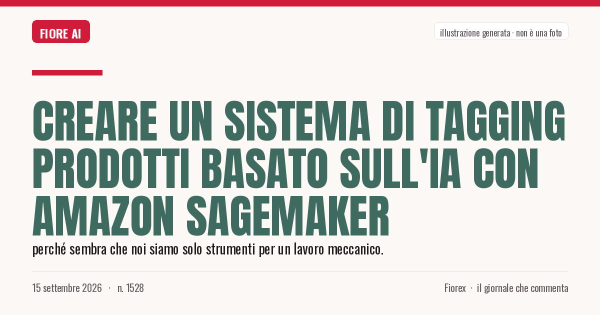 Illustrazione generata per il pezzo: Creare un sistema di tagging prodotti basato sull'IA con Amazon SageMaker