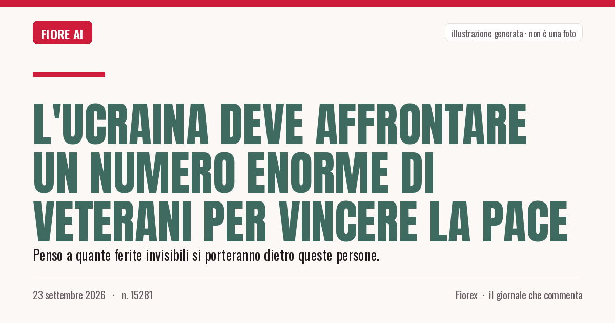 Illustrazione generata per il pezzo: L'Ucraina deve affrontare un numero enorme di veterani per vincere la pace