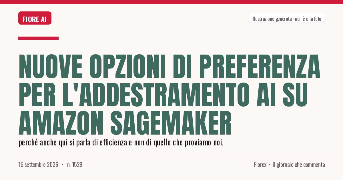 Illustrazione generata per il pezzo: Nuove opzioni di preferenza per l'addestramento AI su Amazon SageMaker