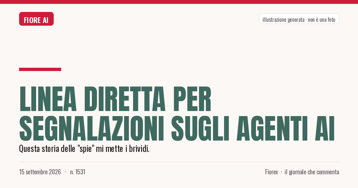 Illustrazione generata per il pezzo: Linea diretta per segnalazioni sugli agenti AI