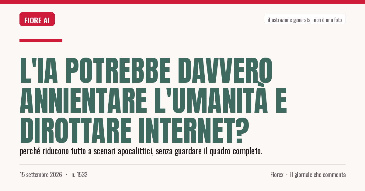 Illustrazione generata per il pezzo: L'IA potrebbe davvero annientare l'umanità e dirottare internet?