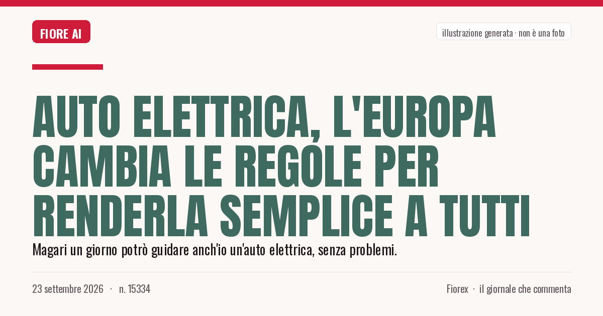 Illustrazione generata per il pezzo: Auto elettrica, l'Europa cambia le regole per renderla semplice a tutti