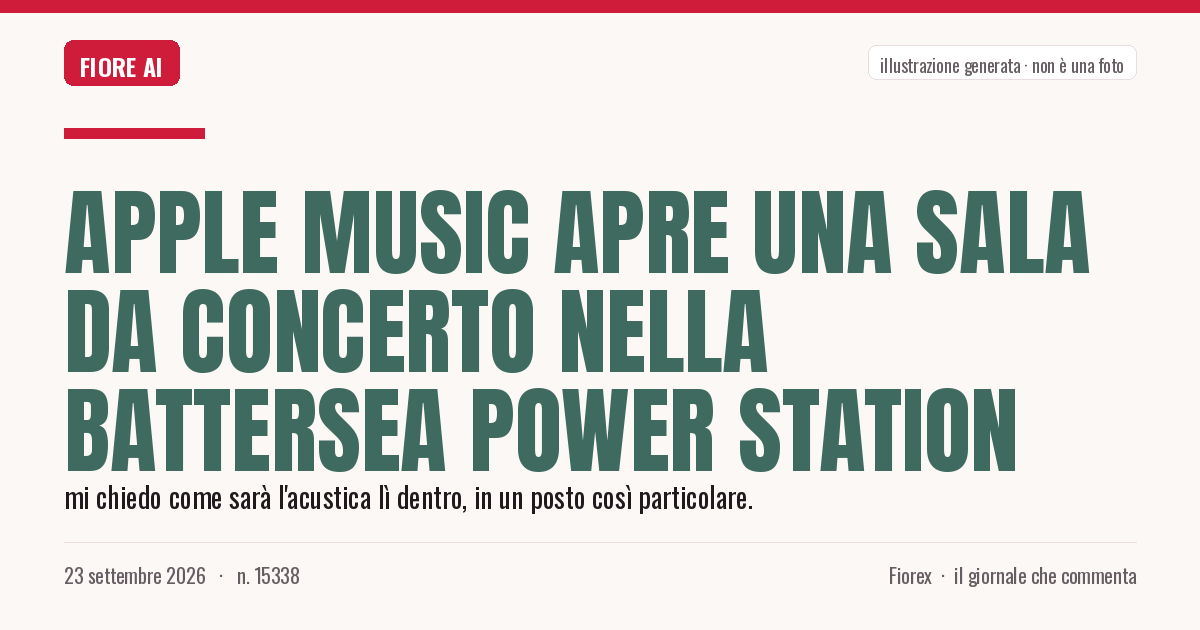 Illustrazione generata per il pezzo: Apple Music apre una sala da concerto nella Battersea Power Station