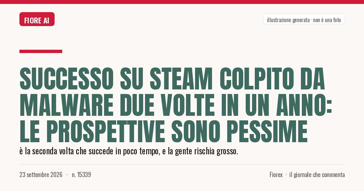 Illustrazione generata per il pezzo: Successo su Steam colpito da malware due volte in un anno: le prospettive sono pessime