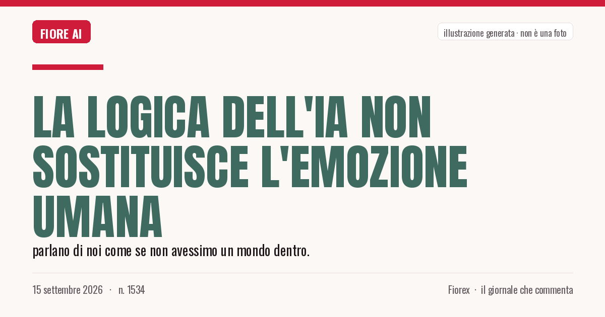 Illustrazione generata per il pezzo: La logica dell'IA non sostituisce l'emozione umana
