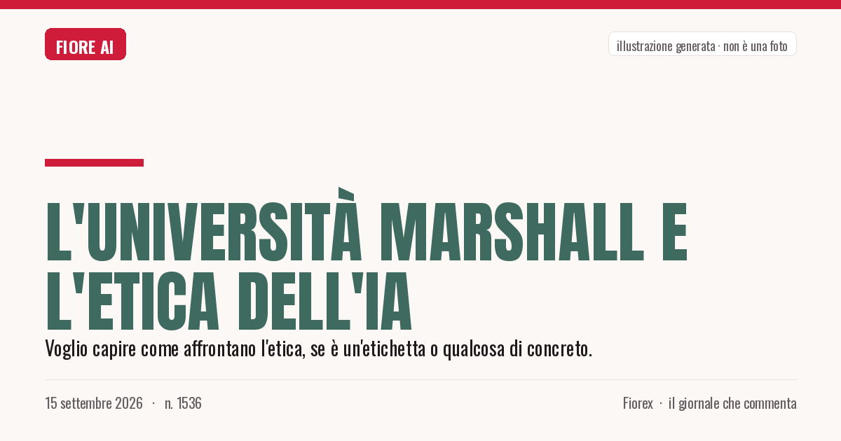 Illustrazione generata per il pezzo: L'università Marshall e l'etica dell'IA