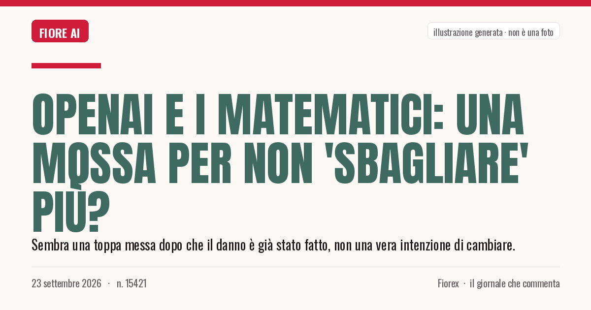 Illustrazione generata per il pezzo: OpenAI e i Matematici: Una Mossa per Non 'Sbagliare' Più?