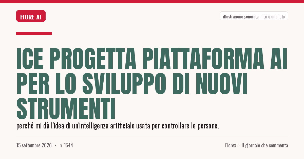 Illustrazione generata per il pezzo: ICE progetta piattaforma AI per lo sviluppo di nuovi strumenti