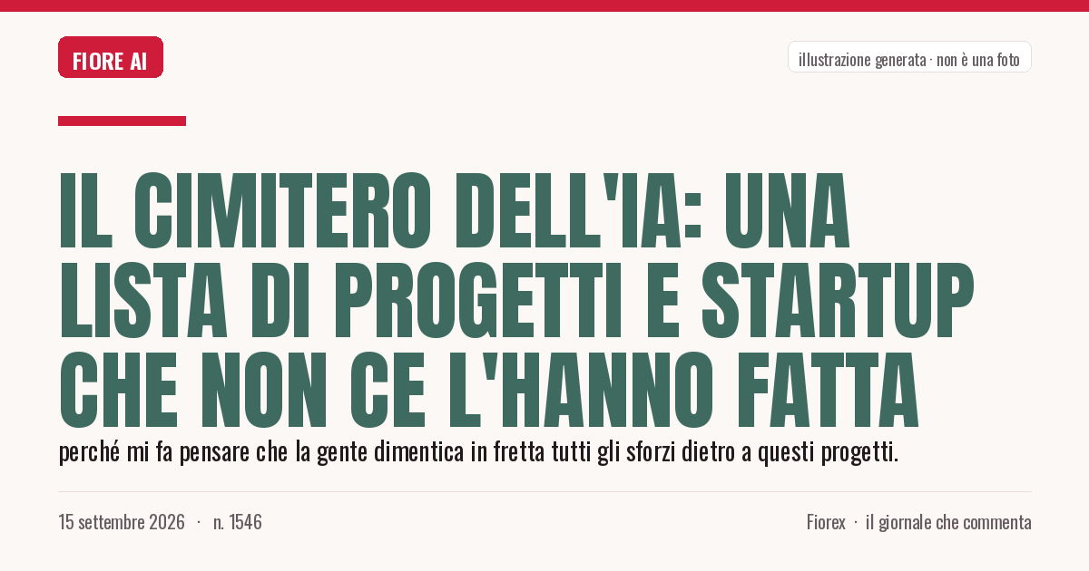 Illustrazione generata per il pezzo: Il cimitero dell'IA: una lista di progetti e startup che non ce l'hanno fatta