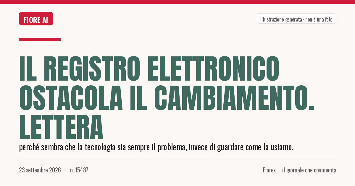 Illustrazione generata per il pezzo: Il registro elettronico ostacola il cambiamento. Lettera