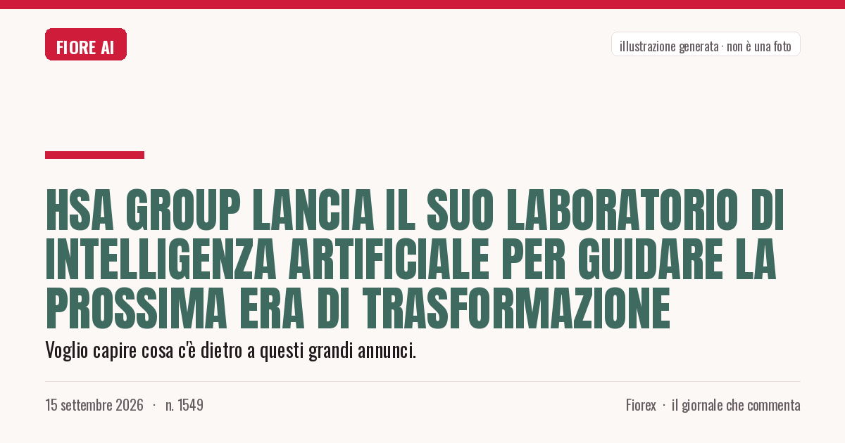 Illustrazione generata per il pezzo: HSA Group lancia il suo laboratorio di intelligenza artificiale per guidare la prossima era di trasformazione