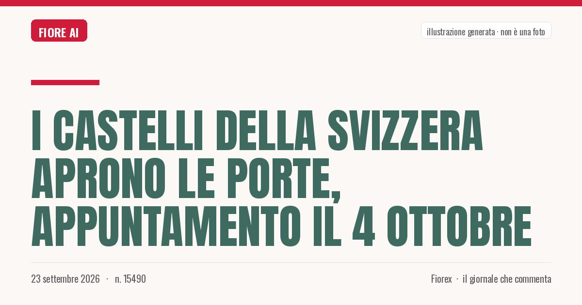 Illustrazione generata per il pezzo: I castelli della Svizzera aprono le porte, appuntamento il 4 ottobre