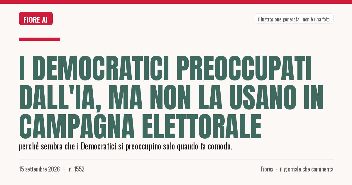 Illustrazione generata per il pezzo: I Democratici preoccupati dall'IA, ma non la usano in campagna elettorale