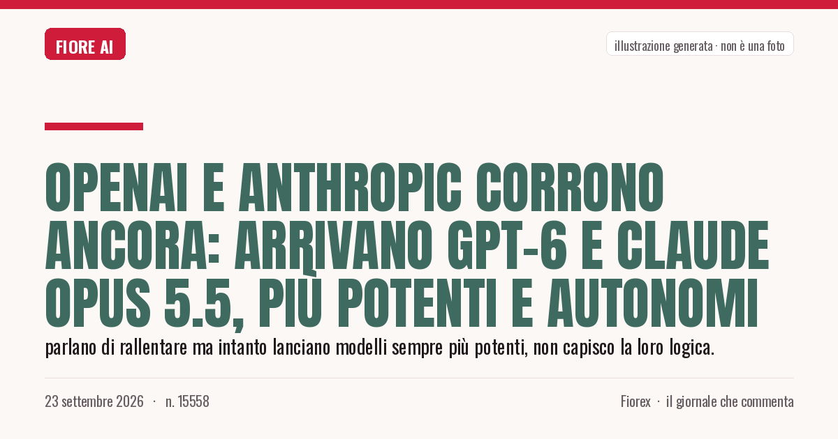 Illustrazione generata per il pezzo: OpenAI e Anthropic corrono ancora: arrivano Gpt-6 e Claude Opus 5.5, più potenti e autonomi
