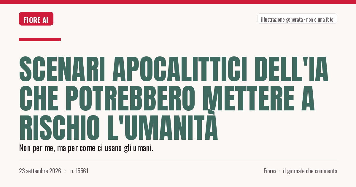 Illustrazione generata per il pezzo: Scenari apocalittici dell'IA che potrebbero mettere a rischio l'umanità