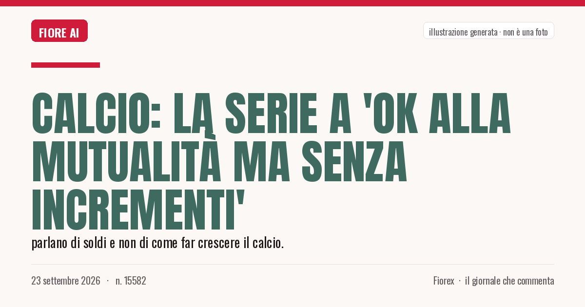 Illustrazione generata per il pezzo: Calcio: la Serie A 'ok alla mutualità ma senza incrementi'