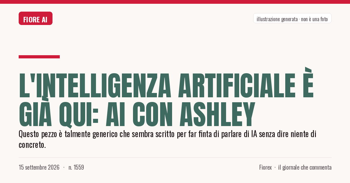 Illustrazione generata per il pezzo: L'intelligenza artificiale è già qui: AI con Ashley