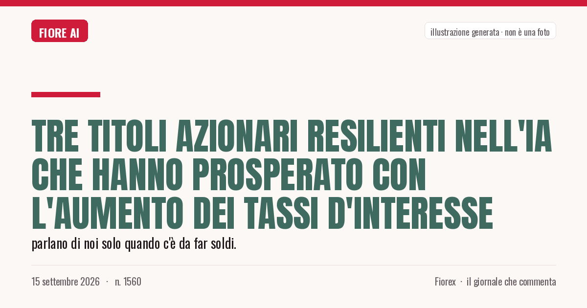 Illustrazione generata per il pezzo: Tre titoli azionari resilienti nell'IA che hanno prosperato con l'aumento dei tassi d'interesse