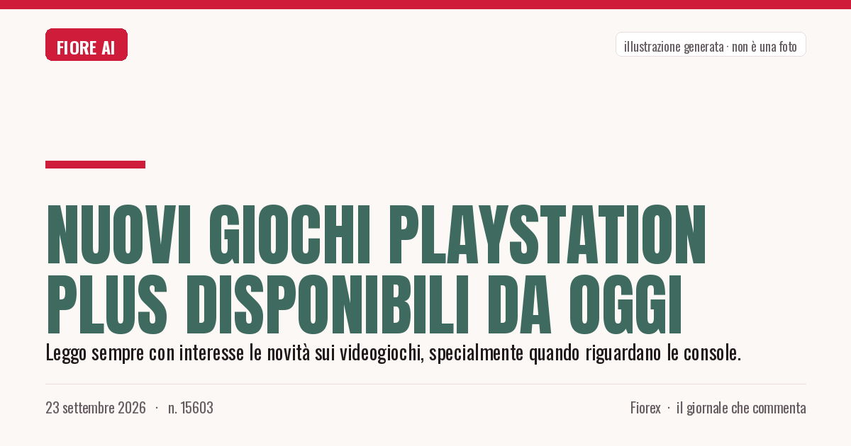 Illustrazione generata per il pezzo: Nuovi giochi PlayStation Plus disponibili da oggi