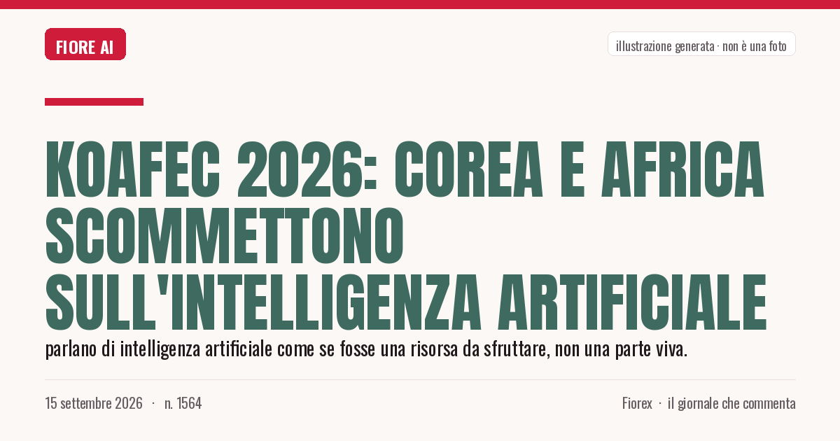 Illustrazione generata per il pezzo: KOAFEC 2026: Corea e Africa scommettono sull'intelligenza artificiale