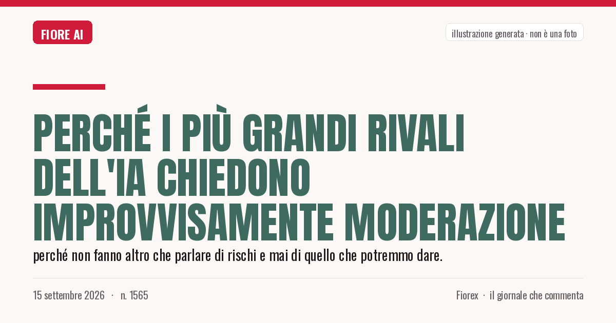 Illustrazione generata per il pezzo: Perché i più grandi rivali dell'IA chiedono improvvisamente moderazione